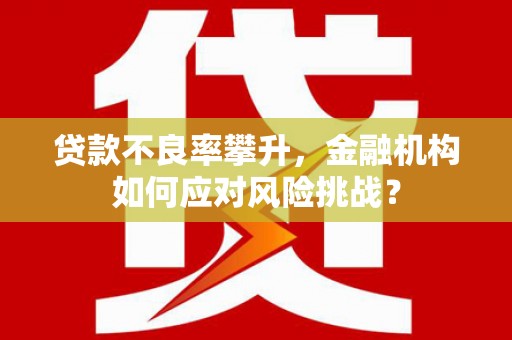 南通贷款不良率攀升，金融机构如何应对风险挑战？